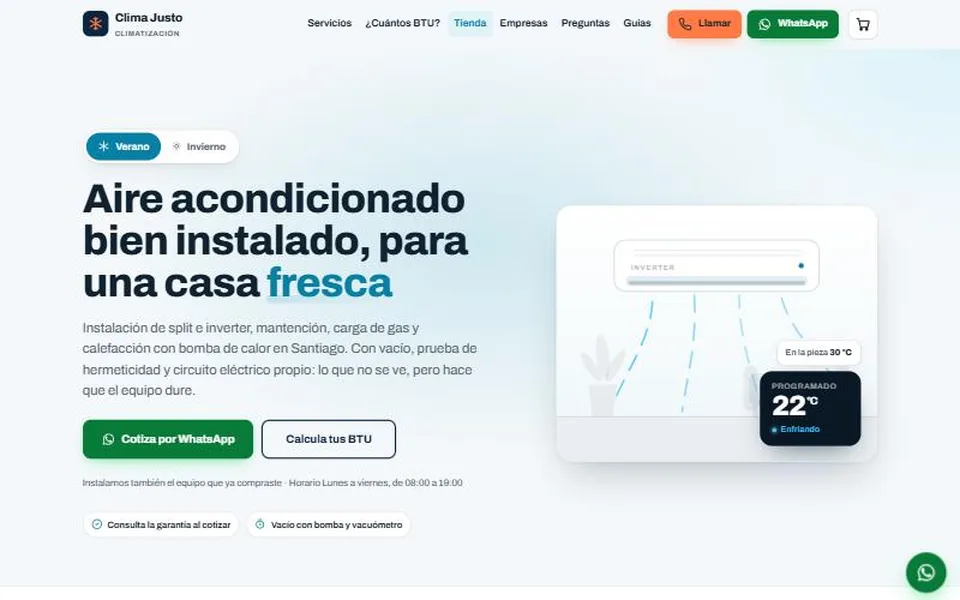 Portada de airesacondicionados.cl