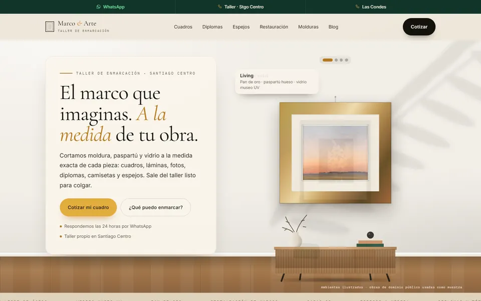 Portada de enmarcacionessantiago.cl