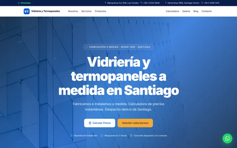 Portada de vidrieriaytermopaneles.cl